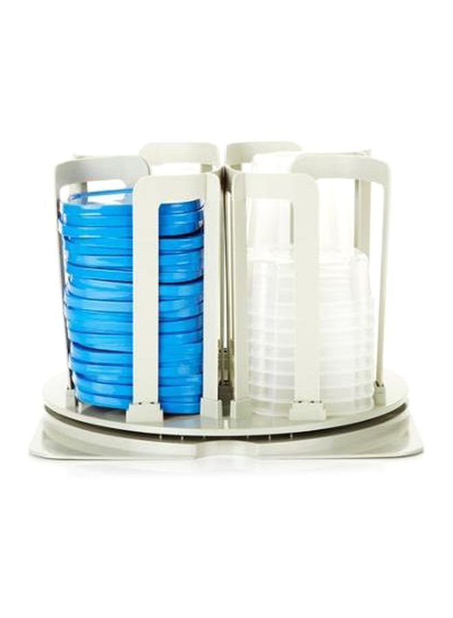 NIBEMINENT 49-Piece Food Container With Holder Set White/Blue One Size  - Image 4