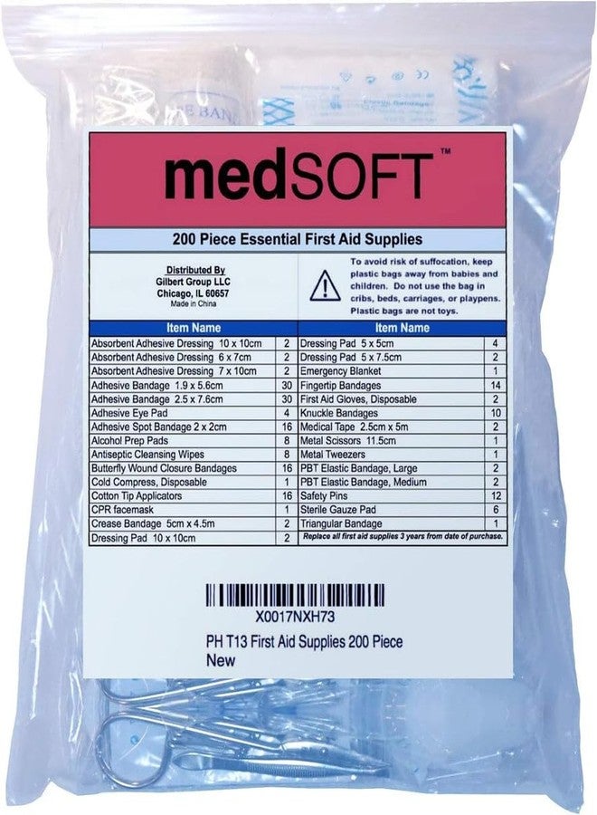 MedSoft First Aid Kit Refill - 200 Piece - Extra Replacement Supplies for First Aid Kits, Loose Packed Restock Supply Pack - Image 2