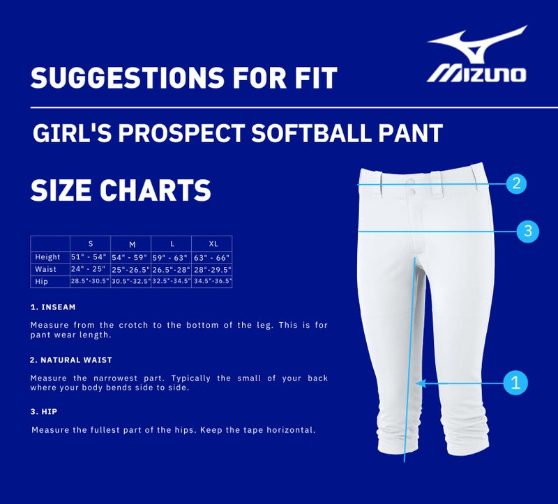 Mizuno Youth Girl's Prospect Softball Pant, Black, Small - Image 1