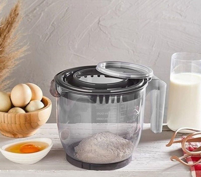 PP5 Plastic Mixing Bowl Jug with Handle and Lid, 2.2L Kitchen Measuring Container for Baking, Cooking, Mixing and Meal Prep - Image 3