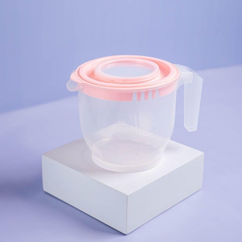 PP5 Plastic Mixing Bowl Jug with Handle and Lid, 2.2L Kitchen Measuring Container for Baking, Cooking, Mixing and Meal Prep - Image 5