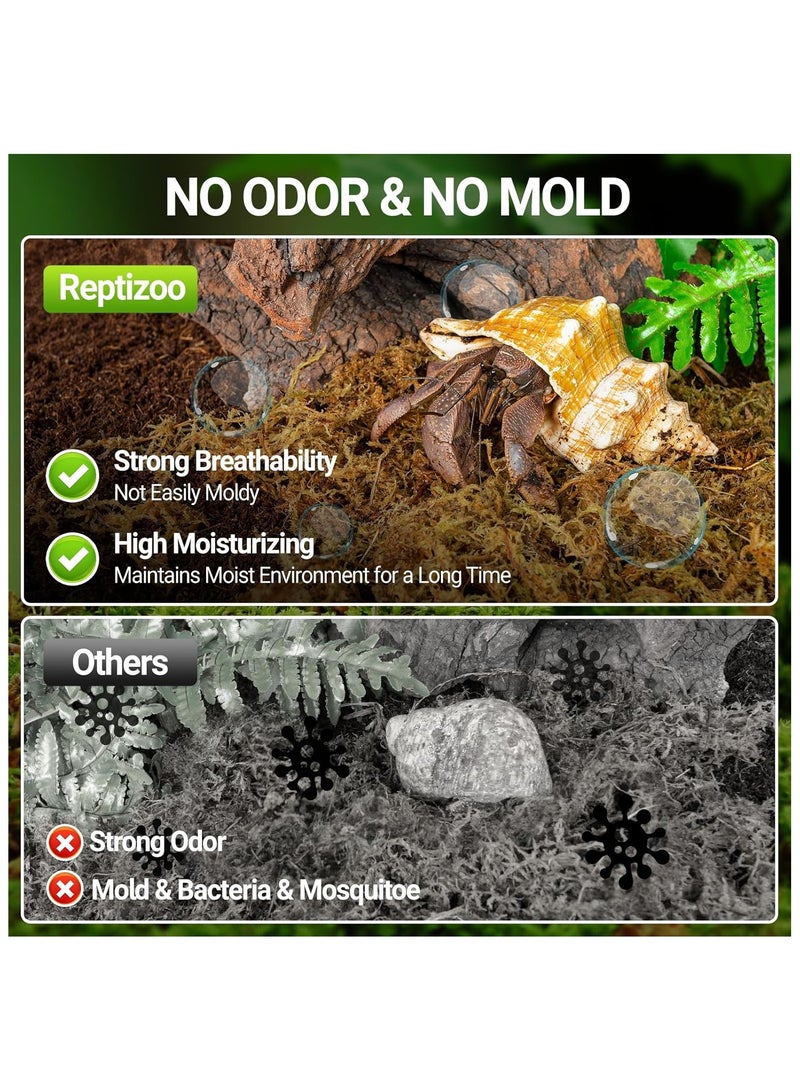 REPTIZOO REPTI ZOO 7OZ Natural Sphagnum Moss for Reptiles, 200g Chile Moss Substrate for Reptile & Amphibian | Terrarium Tank Forest Moss Bedding for Snakes, Turtles, Frog, Hermit Cra  - Image 4