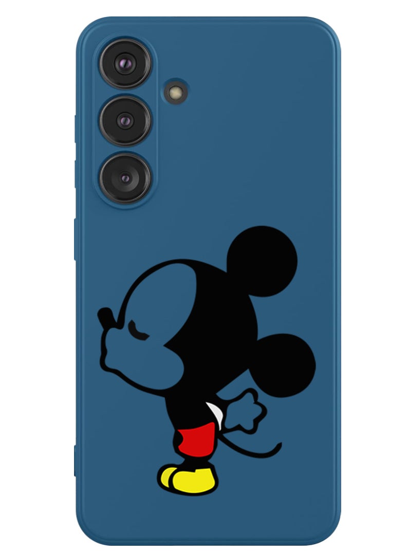 Theodor Protective Slim Fit Case Liquid Silicone Cover with Full Body Protection Anti-Scratch Shockproof Case For Samsung Galaxy S24 Plus (Blue) - Mickey Kissing - Image 1
