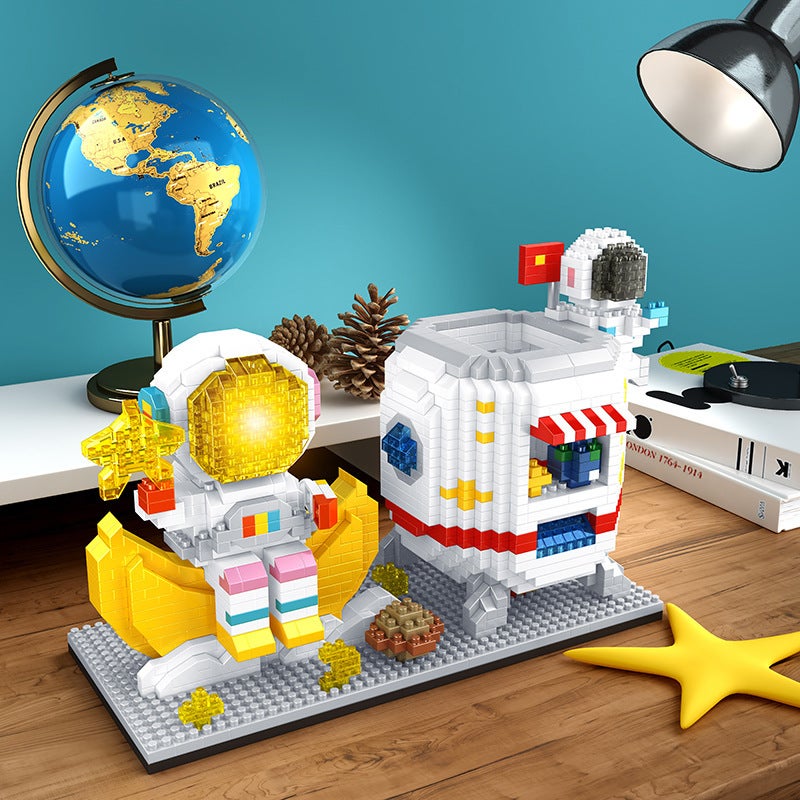 Compatible With Lego Tiny Particles Astronaut Brick Puzzle Assembled Toy Boys And Girls Gift Desktop Ornaments - Image 3