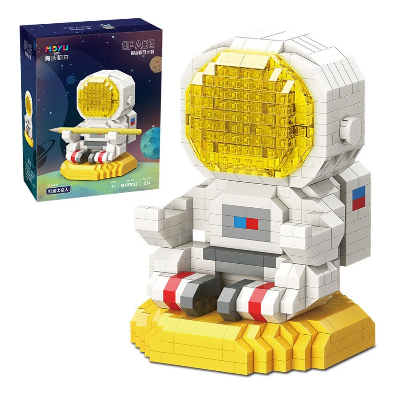 Compatible With Lego Tiny Particles Astronaut Brick Puzzle Assembled Toy Boys And Girls Gift Desktop Ornaments - Image 1