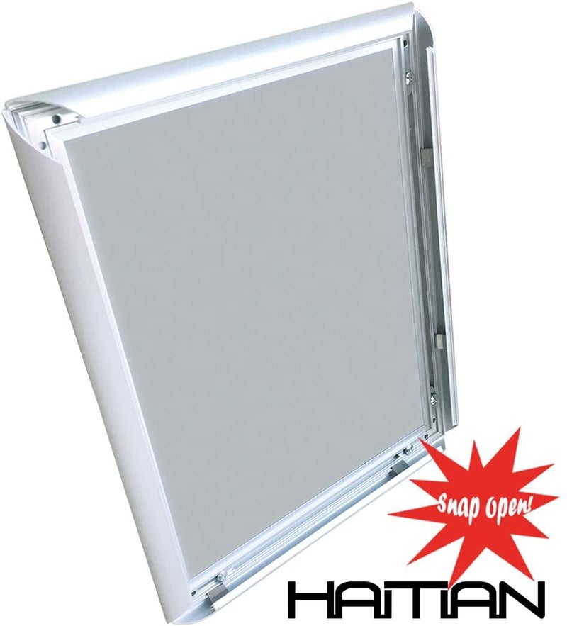 HAITIAN Silver color Snap Picture Poster Frame Wall Mounting, 8.5 x 11 Inch Size Front Loading,1" aluminium profile,1.8mm thickness of Hard plastic back panel. suitable for gifting - Image 4