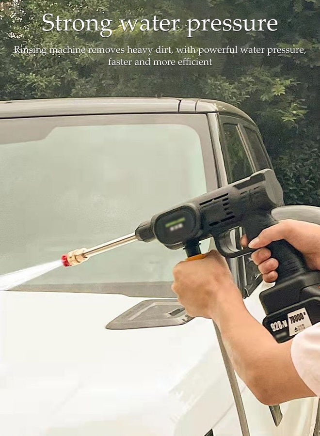 DUNISO High Pressure Washer, Powerful Car Floor Washing Pump, Portable Cordless Electric High Pressure Washer with 5-meter Hose and Mechanical Storage Box, for Cleaning Bikes, Motorcycles, Cars, Floors, Driveways and Gardens - Image 4