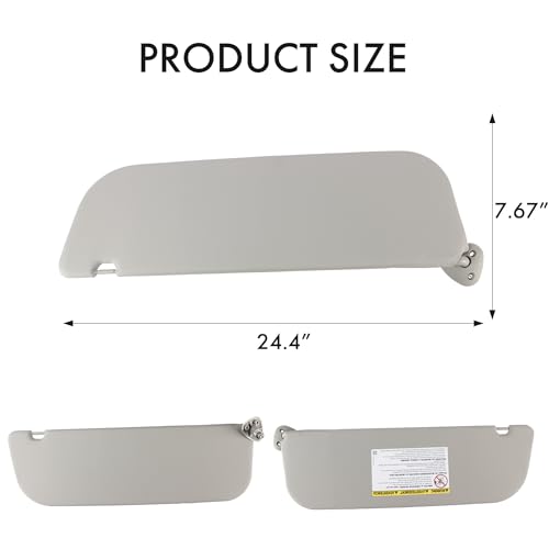 PEVAST Replacement Sun Visor Fit for Ford E150/E250/E350 2009-2014, Sun Visor Replacement, OEM: 9C2Z1504105AA-gray-left and Right (Left+Right) - Image 2