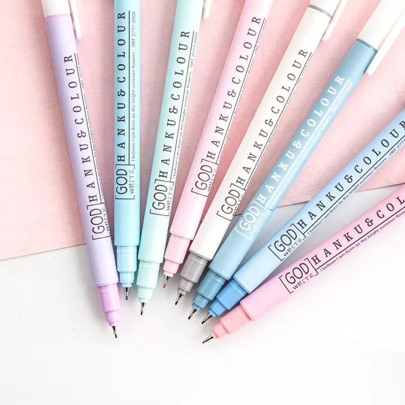 HANKU Colored Fineliner Pens, 0.38mm Ultra Fine Tip Pens, 8 Colors Fine Point Pen, Bible Journaling Planner Micro Pens Set for Writing, Drawing, Note Taking, Bullet Journaling - Image 5