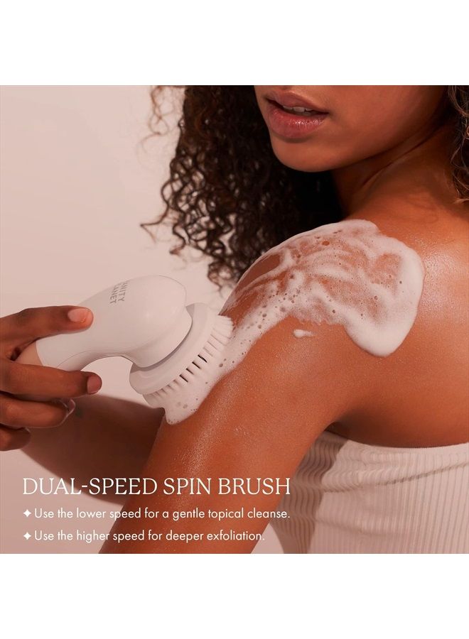 Vanity Planet Raedia Handheld Facial Cleansing Brush with 4 Interchangeable Brush Heads by Vanity Planet - Lightweight Daily Cleansing Brush for Glowing Skin - Water Resistant Face Exfoliator - Dusty Pink - Image 5