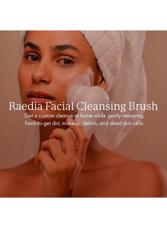 Vanity Planet Raedia Handheld Facial Cleansing Brush with 4 Interchangeable Brush Heads by Vanity Planet - Lightweight Daily Cleansing Brush for Glowing Skin - Water Resistant Face Exfoliator - Dusty Pink - Image 2