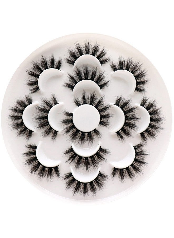 Veleasha False Eyelashes 7 Pairs Pack Fluffy Faux Mink Lashes 100% Crueltyfree Handmade Strip Lashes For Eye Makeup (City Girl) - Image 1