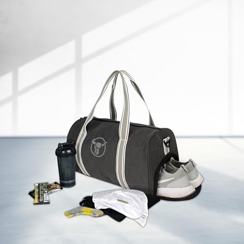 URBAN TRIBE Fury Gym Bag for Men and Women | Sports Duffle Bag with Shoe Compartment | Workout, Exercise, Fitness | Grey - Image 5