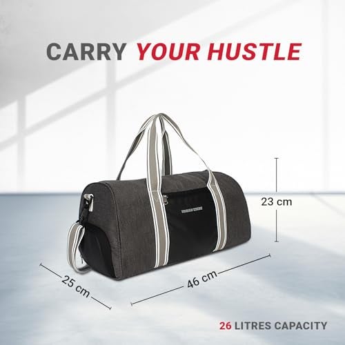 URBAN TRIBE Fury Gym Bag for Men and Women | Sports Duffle Bag with Shoe Compartment | Workout, Exercise, Fitness | Grey - Image 4