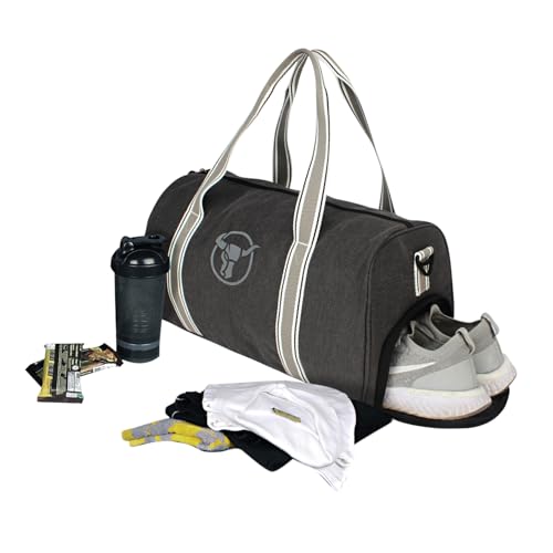 URBAN TRIBE Fury Gym Bag for Men and Women | Sports Duffle Bag with Shoe Compartment | Workout, Exercise, Fitness | Grey - Image 1