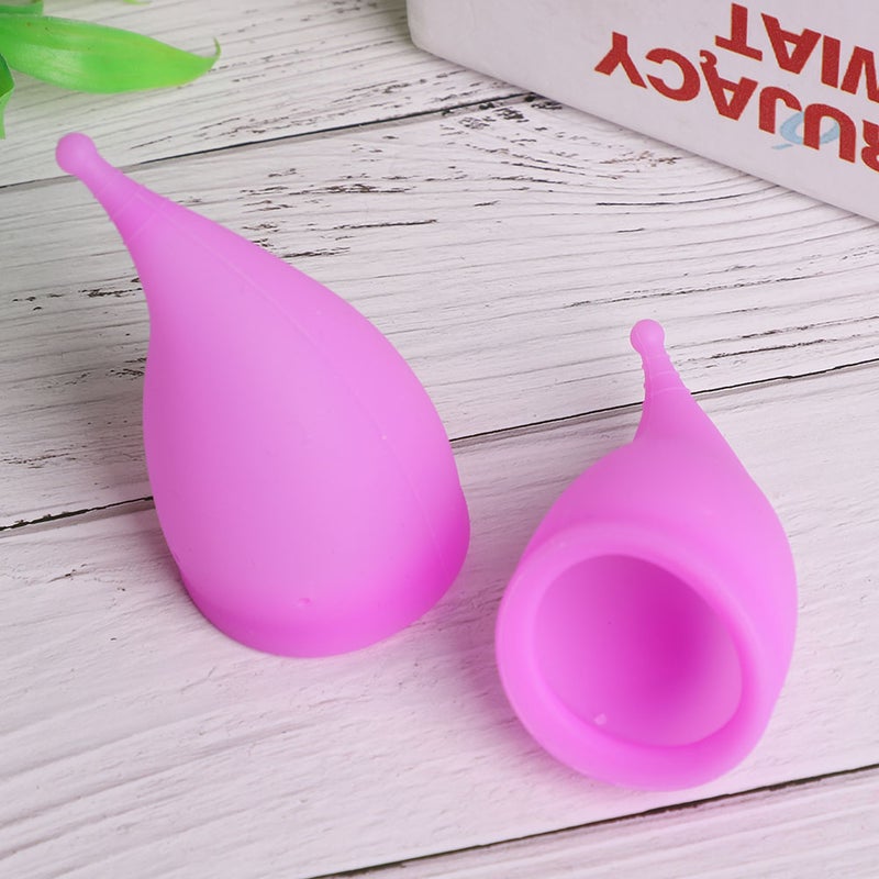 Silicone Women Reusable Menstrual Cup Collector Safe Female Period Lady Feminine Hygiene Cup(Purple L S ) - Image 5