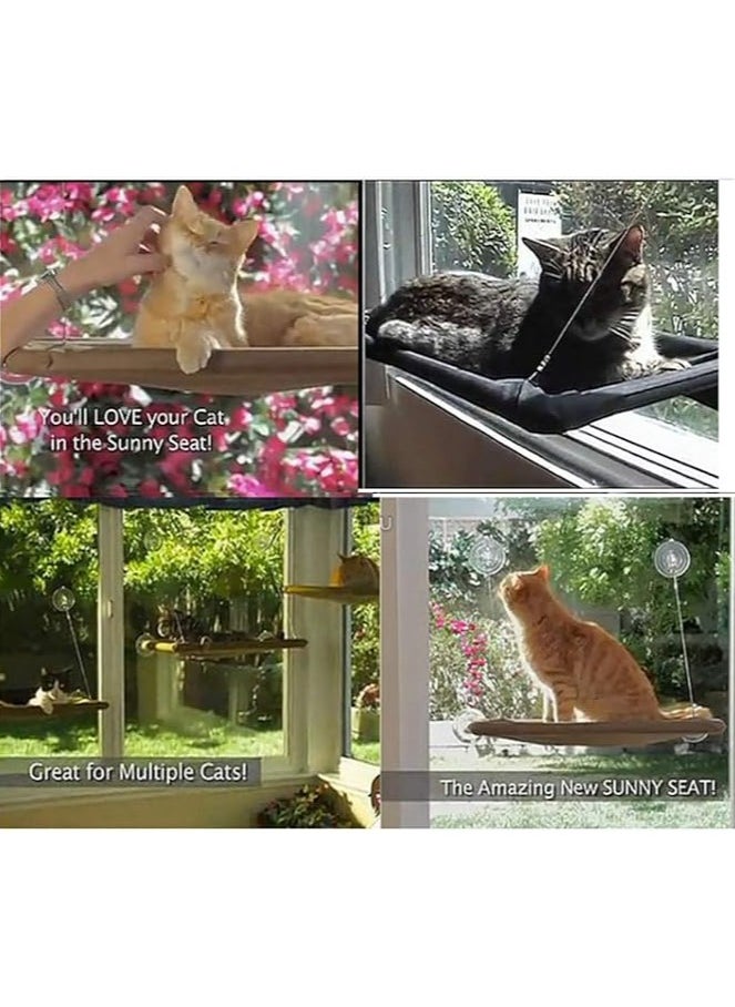 Cat Window Perch Window Seat Suction Cups Space Saving Cat Hammock Pt Resting Seat Safety Cat Shelves Providing All Around 360 Degree Sunbath for Cats