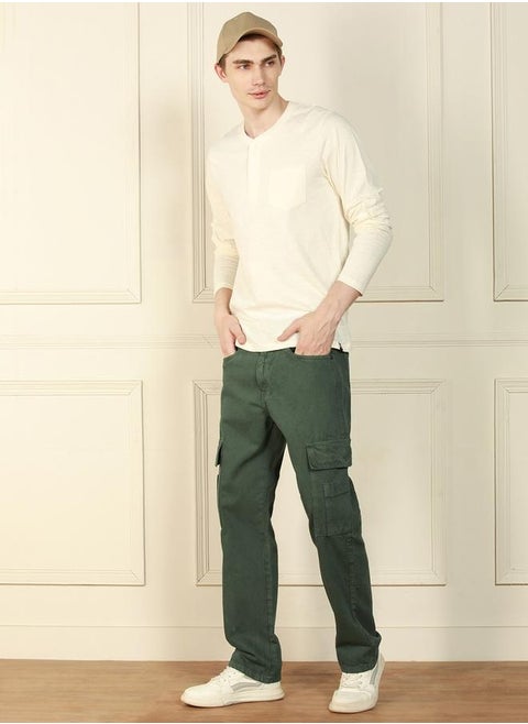Men’s Relaxed Fit Olive Jeans – Stylish and Functional