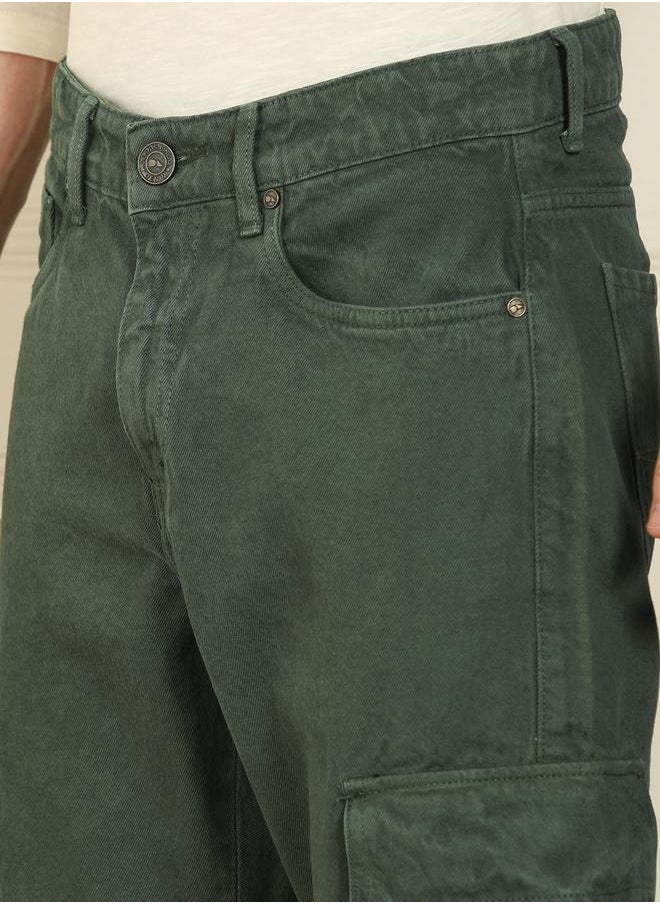 Men’s Relaxed Fit Olive Jeans – Stylish and Functional