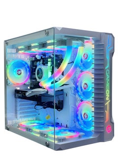 Gaming Pc with Intel Core i5-14400F Processor, B760M-K D5 Motherboard, DDR5 16GB RAM RGB, 1TB M.2 SSD, NVIDIA GeForce RTX 4060 Graphics Card, 360 Water Cooler, 7 Fan Case White with Windows 11 Pro