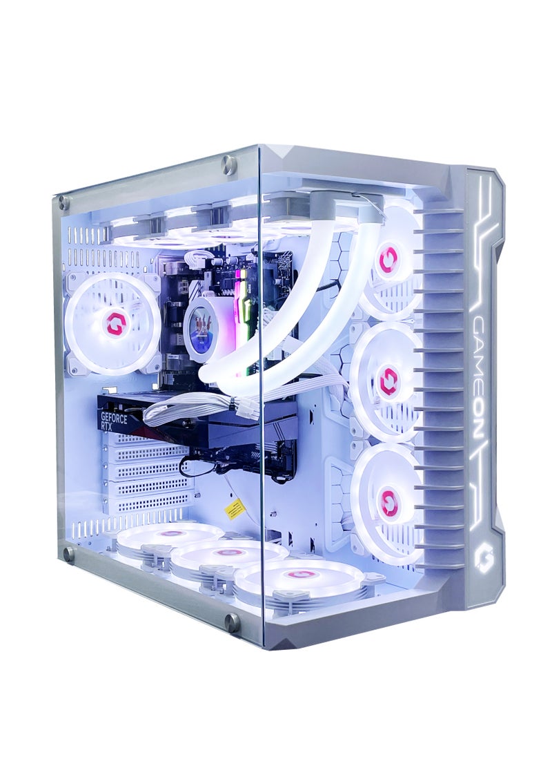 Setup Master - Gaming Pc with Intel Core i5-14400F Processor, B760M-K D5 Motherboard, DDR5 16GB RAM RGB, 1TB M.2 SSD, NVIDIA GeForce RTX 4060 Graphics Card, 360 Water Cooler, 7 Fan Case White with Windows 11 Pro - Image 1