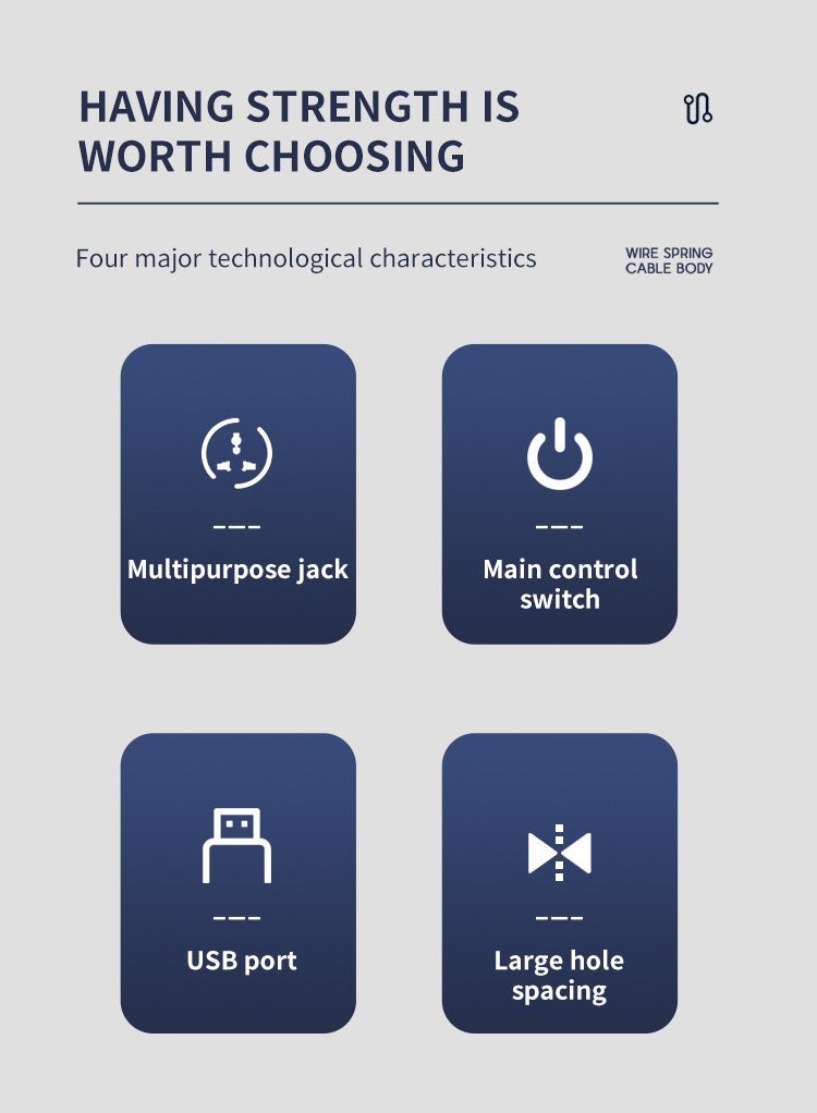 general Smart EU Power Strip with 4 Outlets & 3 USB Ports – 13A Surge Protector for Home/Office, 230V European Standard Extension Cord | Space-Saving USB-C Charging Station with Fireproof Shell - Image 2