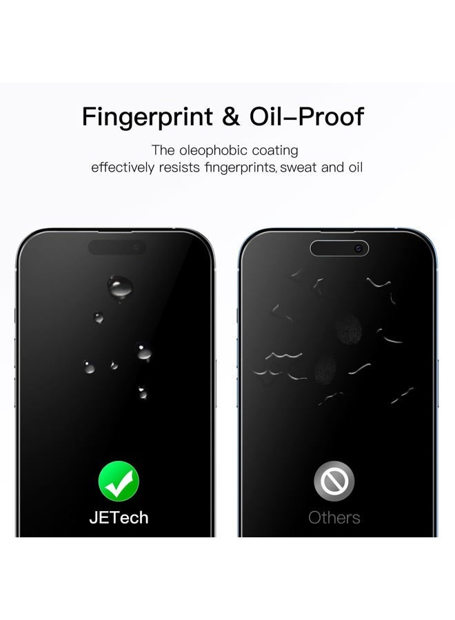 Jetech Full Coverage Screen Protector for iPhone 14 Pro 6.1-Inch, 9H Tempered Glass Film Case-Friendly, HD Clear, 3-Pack - Image 5