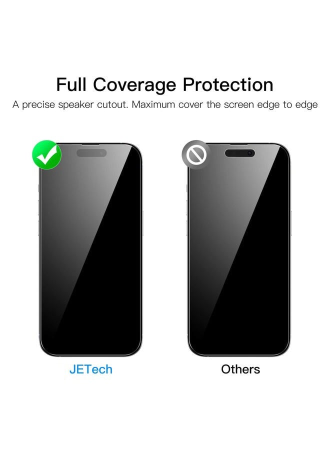 Jetech Full Coverage Screen Protector for iPhone 14 Pro 6.1-Inch, 9H Tempered Glass Film Case-Friendly, HD Clear, 3-Pack - Image 2