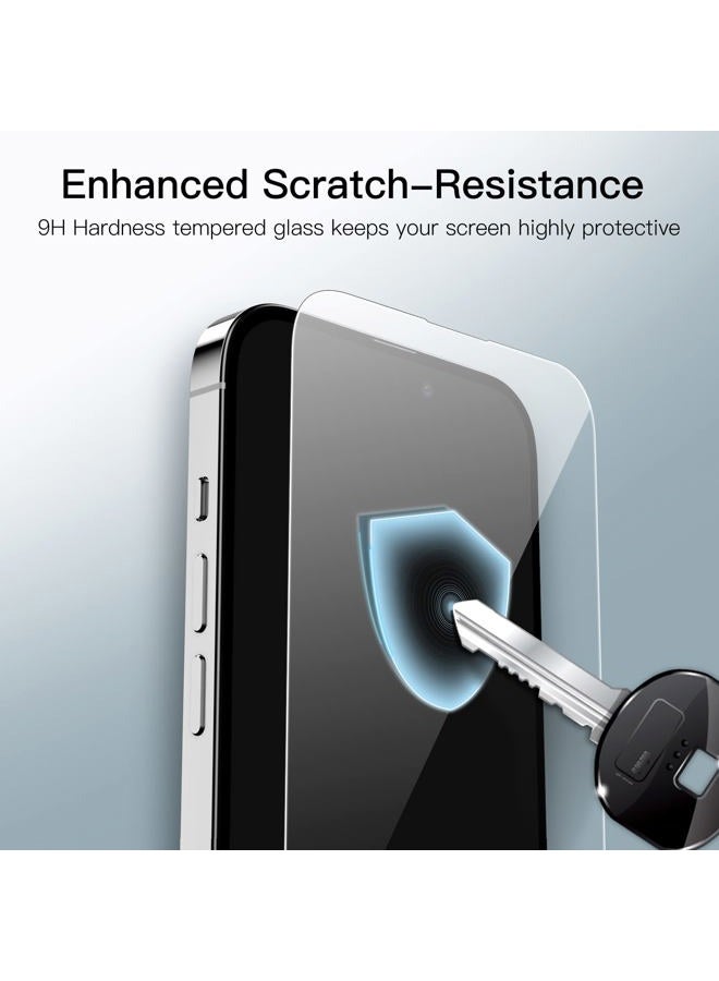 Jetech Full Coverage Screen Protector for iPhone 14 Pro 6.1-Inch, 9H Tempered Glass Film Case-Friendly, HD Clear, 3-Pack - Image 4
