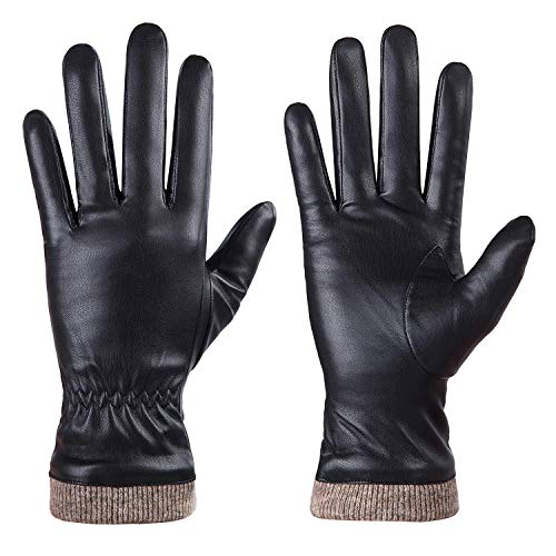 REDESS Winter Leather Gloves for Women, Wool Fleece Lined Warm Gloves, Touchscreen Texting Thick Thermal Snow Driving Gloves - Image 2