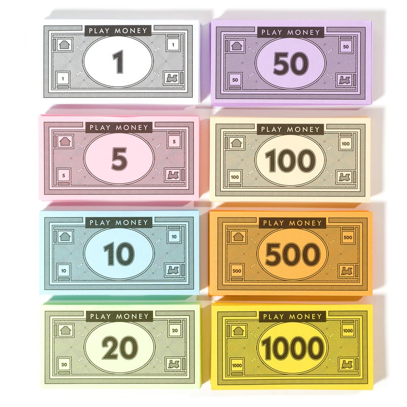 Apostrophe Games Opoly Play Money – 520Pcs Fake Money for Board Games – 65 of Each Bill in 8 Denominations – $1, 5, 10, 20, 50, 100, 500, & $1000 - Image 1