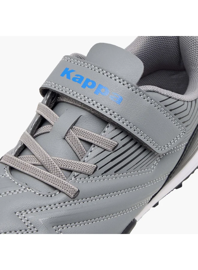 Kappa Boys' Panelled Football Shoes with Hook and Loop Closure