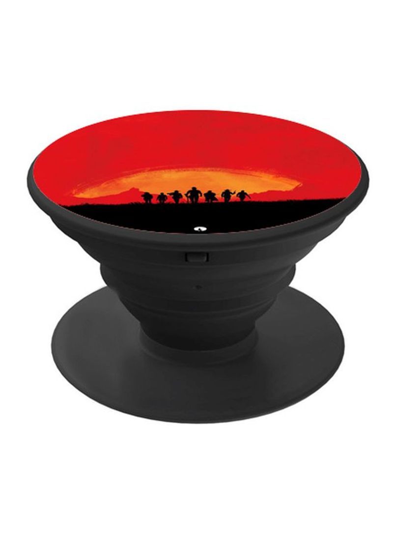 RKN Cartoon Printed Pop Up Finger Grip Phone Holder Black/Red/Orange - Image 2