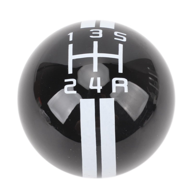 Manual Shift Knob 5 Speed: Black And White Resin Material Friction Resistant - Ergonomic Design Threaded Shift Knob for 1967-2018 Mustang - Image 4