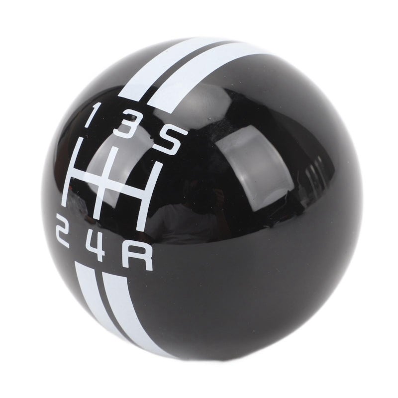 Manual Shift Knob 5 Speed: Black And White Resin Material Friction Resistant - Ergonomic Design Threaded Shift Knob for 1967-2018 Mustang - Image 2