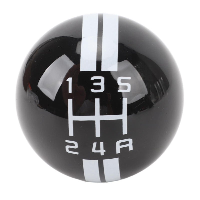 Manual Shift Knob 5 Speed: Black And White Resin Material Friction Resistant - Ergonomic Design Threaded Shift Knob for 1967-2018 Mustang - Image 1