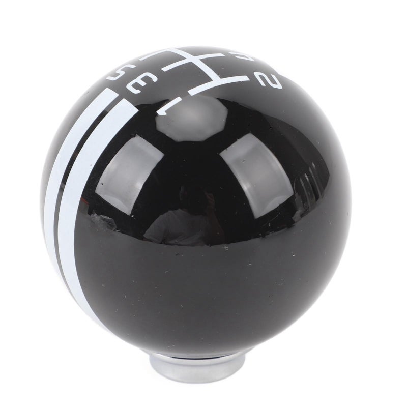Manual Shift Knob 5 Speed: Black And White Resin Material Friction Resistant - Ergonomic Design Threaded Shift Knob for 1967-2018 Mustang - Image 3