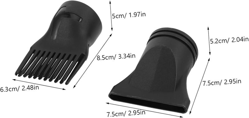2pcs Hairdressing Blow Dryer Nozzle Flat and Comb Attachments for Styling Shaping and Drying Hair Fit for Hair Dryers - Image 2
