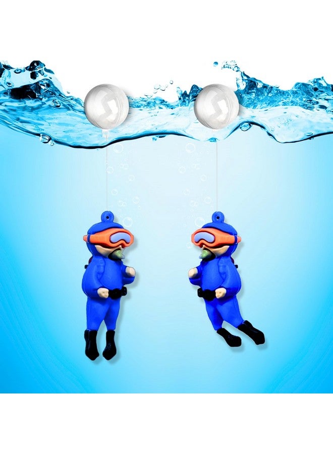 BURAQ Pets 2 Pcs Aquarium Floating Cartoon Diver Toys, Fish Tank Ornaments Decor Toy, Aquarium Accessories For All Kinds Of Fish & Aquatic Pets (Diver) - Image 1
