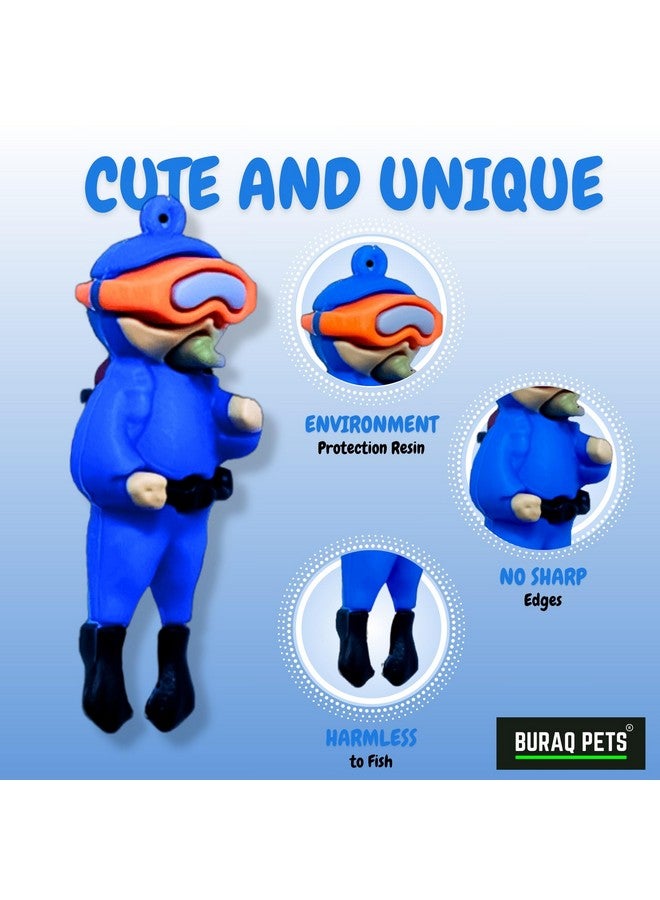 BURAQ Pets 2 Pcs Aquarium Floating Cartoon Diver Toys, Fish Tank Ornaments Decor Toy, Aquarium Accessories For All Kinds Of Fish & Aquatic Pets (Diver) - Image 3