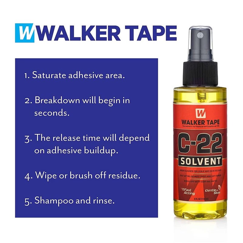 Walker Tape C-22 adhesive solvent by Walker Tape C22 Solvent 4 Oz Spray For Lace Wigs & Toupees - Image 4