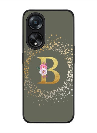 Rugged Black edge case for Oppo A98 5G, Slim fit Thin Cover- Custom Monogram Initial Letter Floral Pattern Alphabet-B  (Olive Green ) - pzsku/ZFA40362ABED1C26898E7Z/45/_/1705913422/fa6c8027-0520-496e-a715-f4d1cf882abc