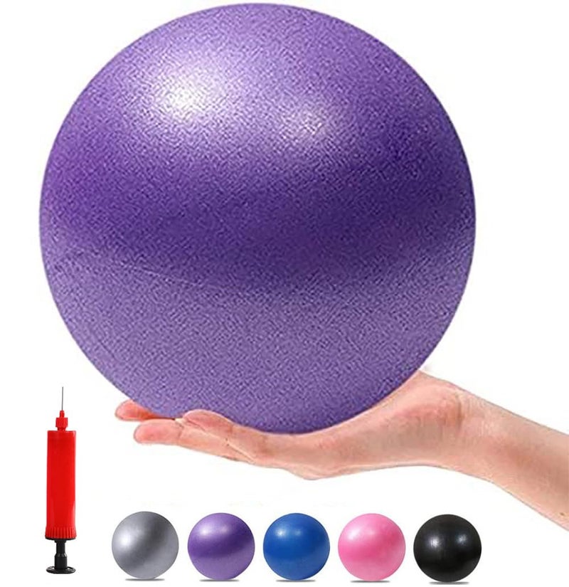 MOMPLUS Exercise Pilates Mini Yoga Barre Small for Home Stability Squishy Training Physical Therapy Improves Balance with Pump(Purple, 6 Inch) - Image 1