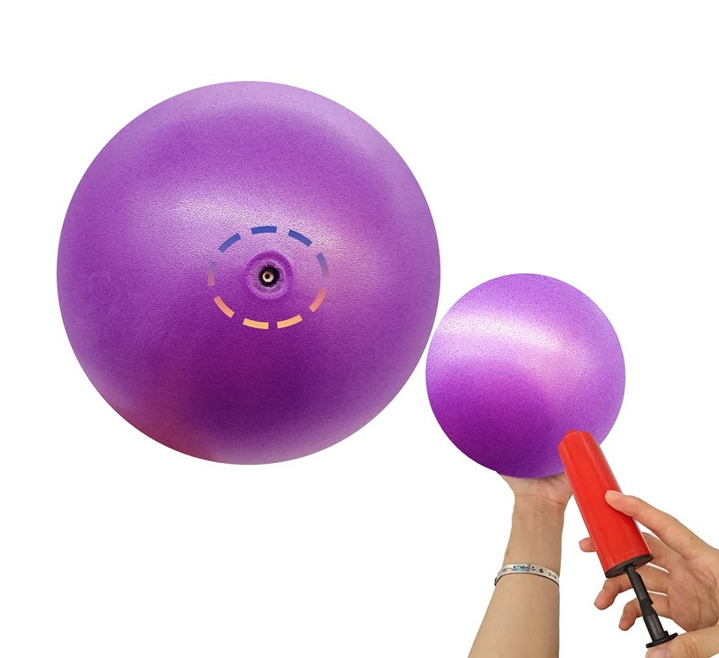 MOMPLUS Exercise Pilates Mini Yoga Barre Small for Home Stability Squishy Training Physical Therapy Improves Balance with Pump(Purple, 6 Inch) - Image 5