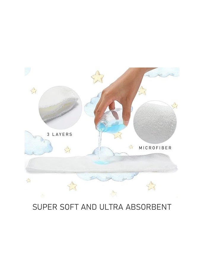 حفاضات جيب قطن قابلة للتعديل للاطفال البيبي وحفاضات قماش قابلة للغسيل واعادة الاستخدام للاطفال الرضع والصغار بعمر 0-3 سنوات هانسو (لون ازرق) - Image 4