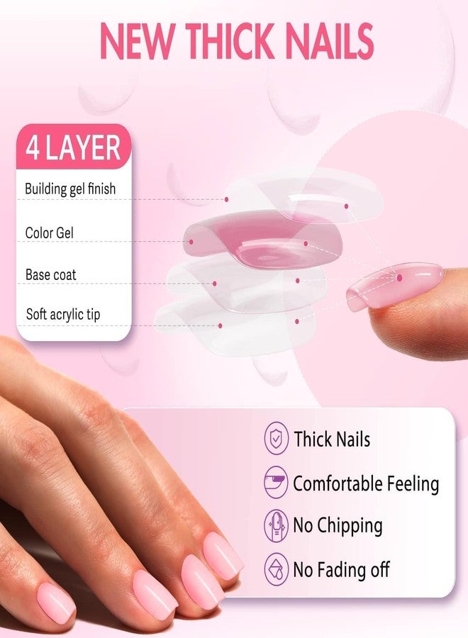 KXAMELIE Grey Press On Nails Short Square, Natural Gel Nails Glue on Fall Colors 2025 Trendy Acrylic Nails Press ons Featured Protective Coat Thick Reusable Fake Nails 24Pcs Short Coffin Nails - Image 5