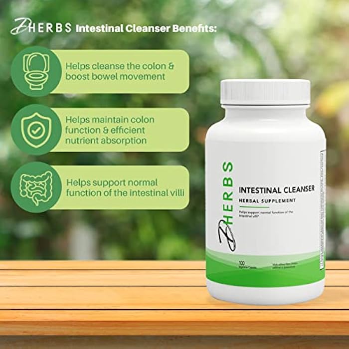 DHerbs Intestinal Cleanser Digestion Supplement, 100 Vegetarian Capsules- Digestive System Cleanse Capsules Made with Pure Herbs - Colon Cleanse Supplement for Overall Gut Wellness - Image 4