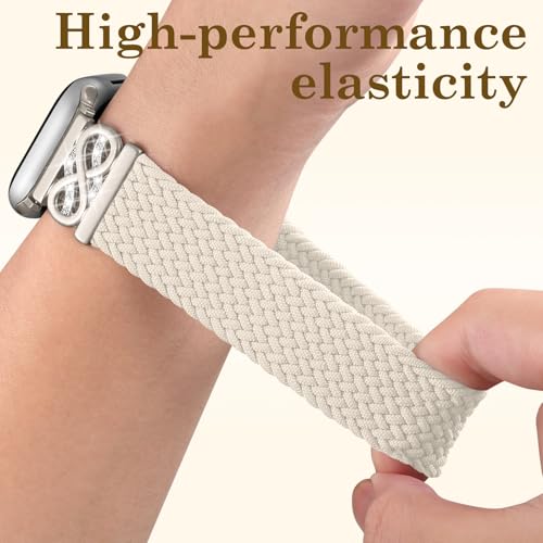 Dirrelo Braided Magnetic Band Compatible with Apple Watch Bands for Women 40mm 41mm 38mm 42mm,Dressy Infinity-Style Stretchy Elastic Breathable Strap for iWatch Series 11 10 9 8 7 6 5 4 SE/Ultra 3 2 1 - Image 5
