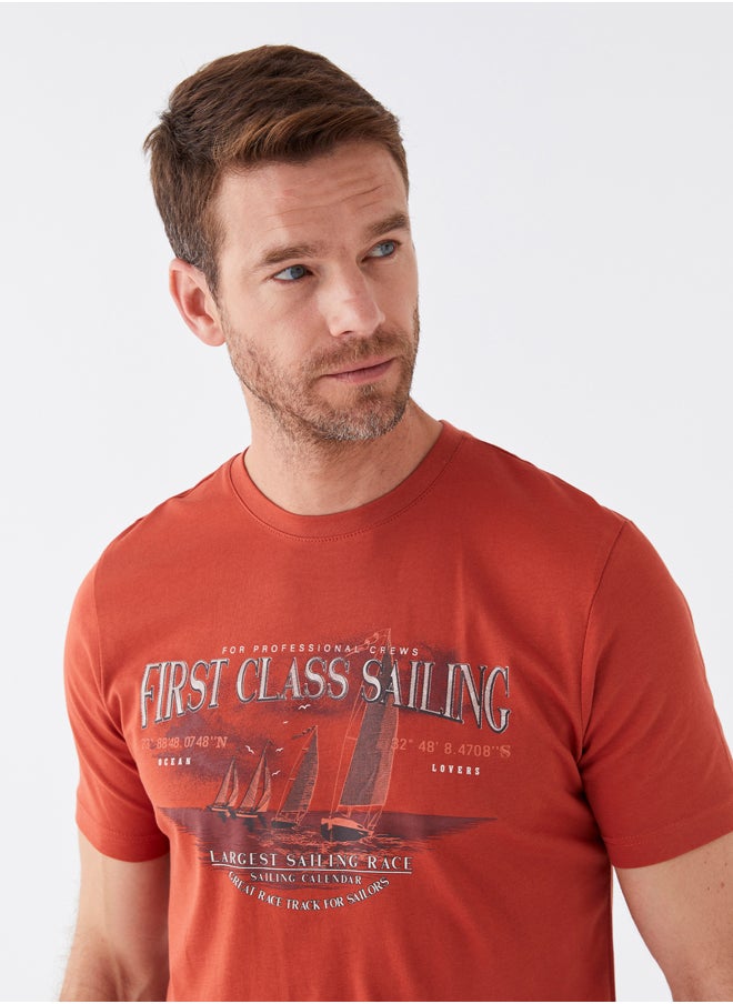 LC WAIKIKI Crew Neck Short Sleeve Printed Combed Cotton Men's T-shirt  - Image 2
