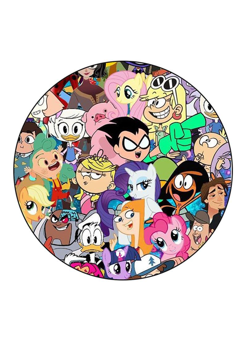 Cartoons Printed Mouse Pad Round  Multicolour